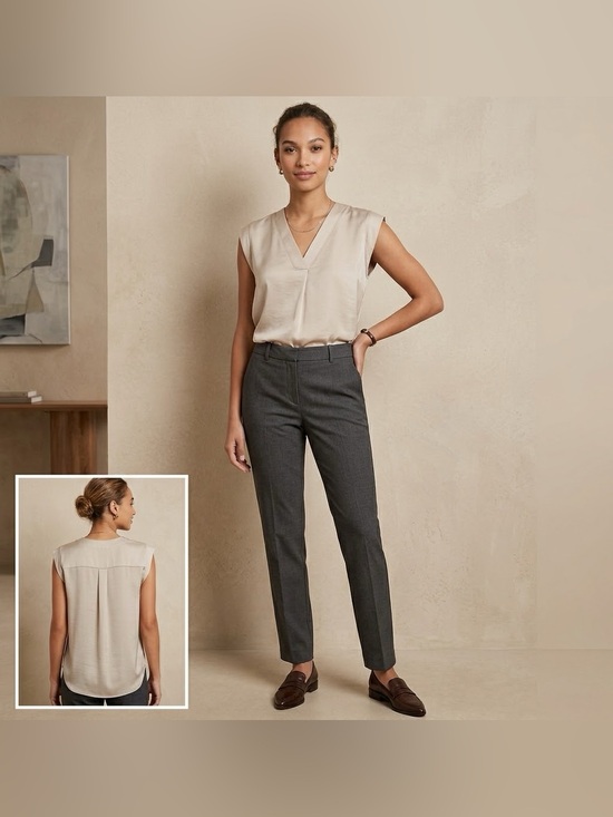 LOFT Tops - NWT LOFT Women's Beige V-Neck Blouse